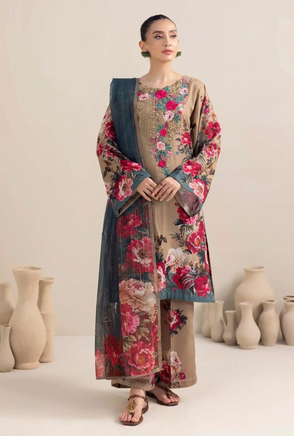 3 Piece - Printed & Embroidered Adans Liba Suit - AL-309