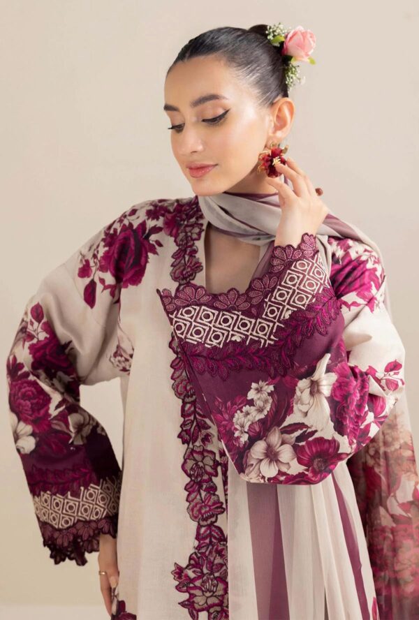 3 Piece - Printed & Embroidered Adans Liba Suit - AL-311 - Image 3