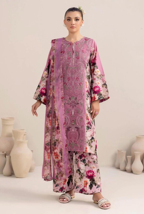 3 Piece - Printed & Embroidered Adans Liba Suit - AL-315