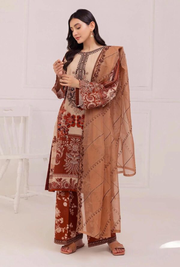 3 Piece - Printed & Embroidered Adans Liba Suit - AL-317