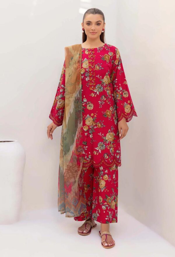 3 Piece – Printed & Embroidered Adans Liba Suit – AL-318