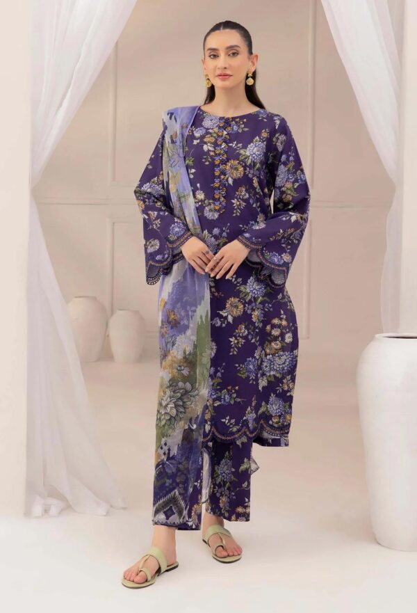 3 Piece – Printed & Embroidered Adans Liba Suit – AL-319