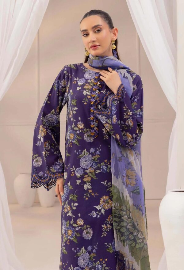 3 Piece – Printed & Embroidered Adans Liba Suit – AL-319 - Image 3