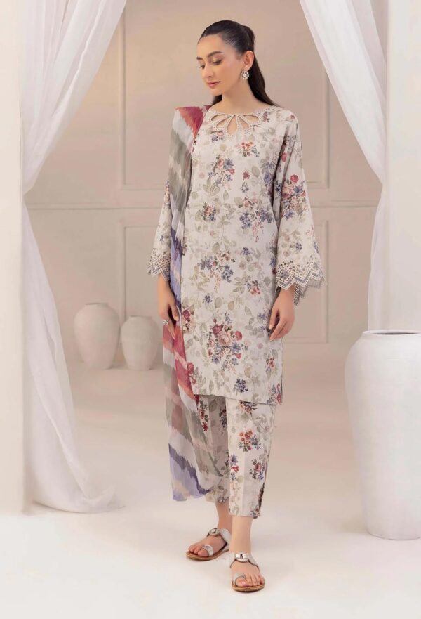 3 Piece – Printed & Embroidered Adans Liba Suit – AL-320