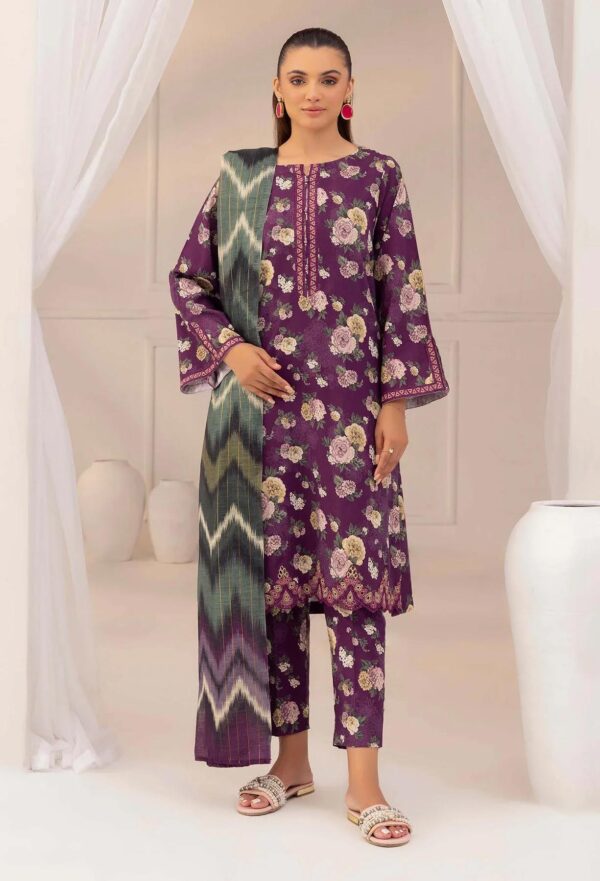 3 Piece – Printed & Embroidered Adans Liba Suit – AL-323