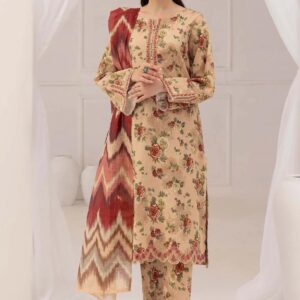 3 Piece – Printed & Embroidered Adans Liba Suit – AL-324