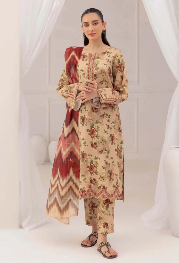 3 Piece – Printed & Embroidered Adans Liba Suit – AL-324