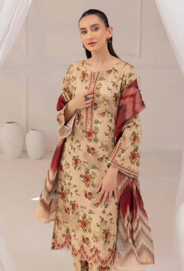 3 Piece – Printed & Embroidered Adans Liba Suit – AL-324 - Image 2