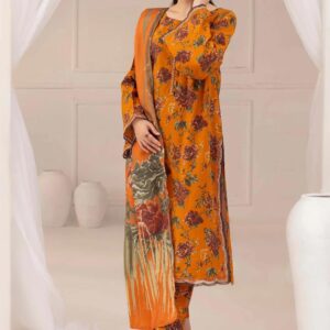 3 Piece – Printed & Embroidered Adans Liba Suit – AL-326