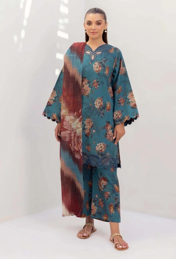 3 Piece – Printed & Embroidered Adans Liba Suit – AL-327